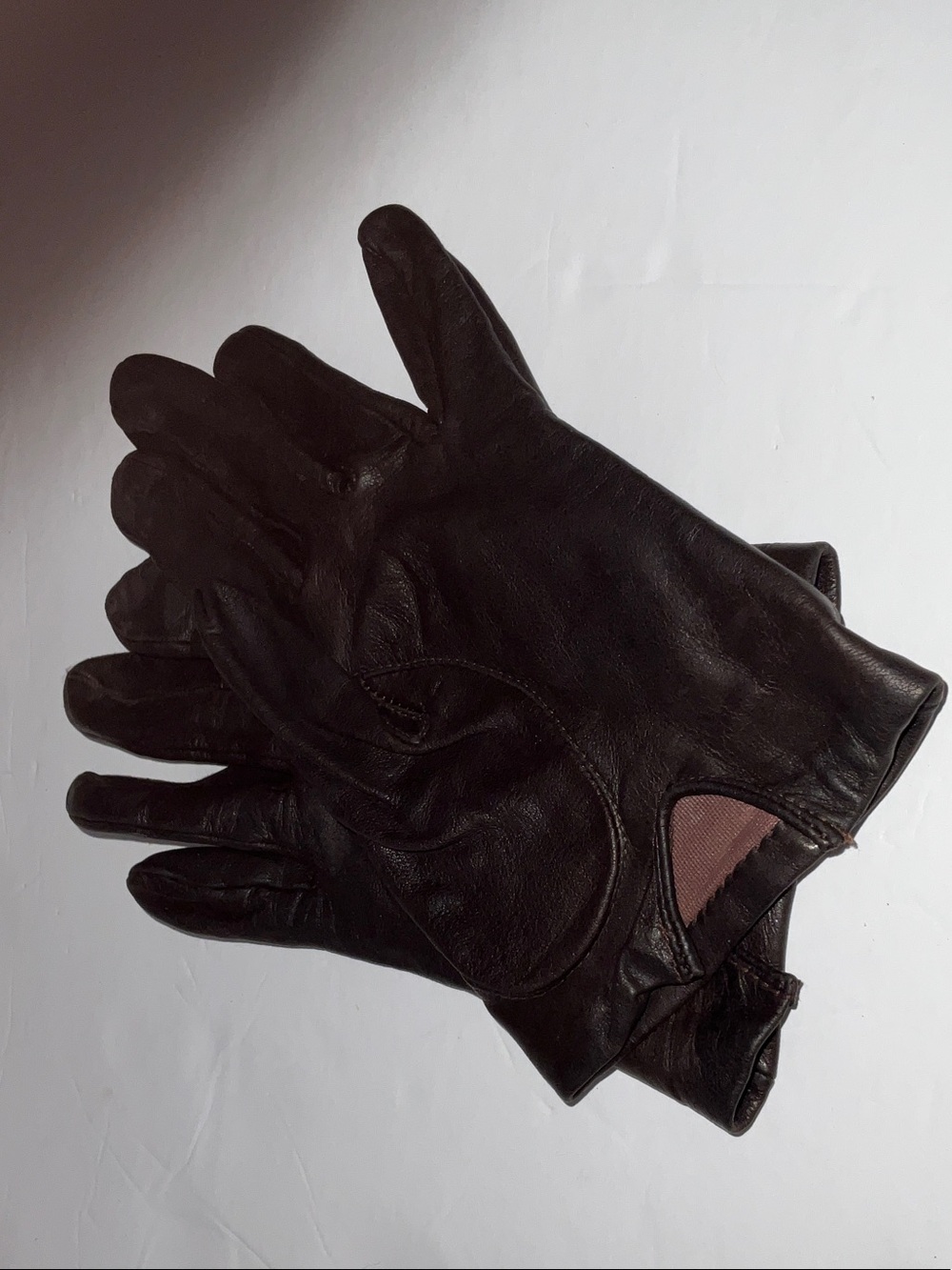 Women’s Vintage Black Leather Driving Gloves - Classic Style Sz 7